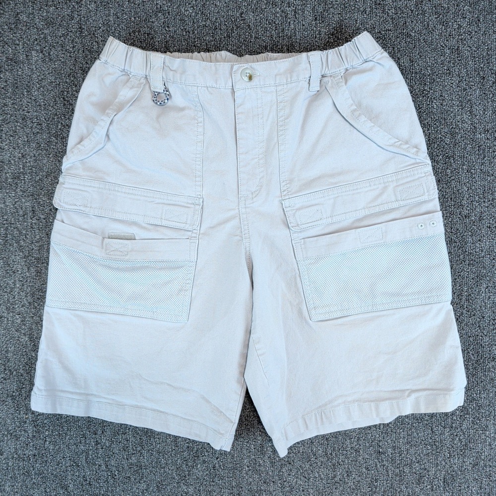 Columbia PFG Gorpcore Cargo Shorts Boys XL 18/20 Grey Cotton Utility Fishing — photo 2